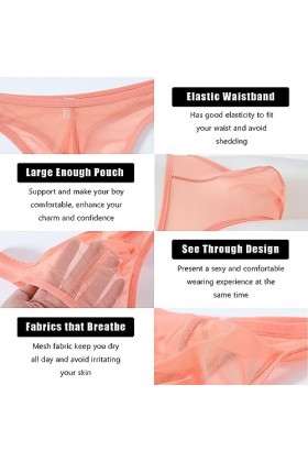 BIATWOWR String sexy taille basse en maille transparente avec pochette pour homme, 2 x Multi 01, XL