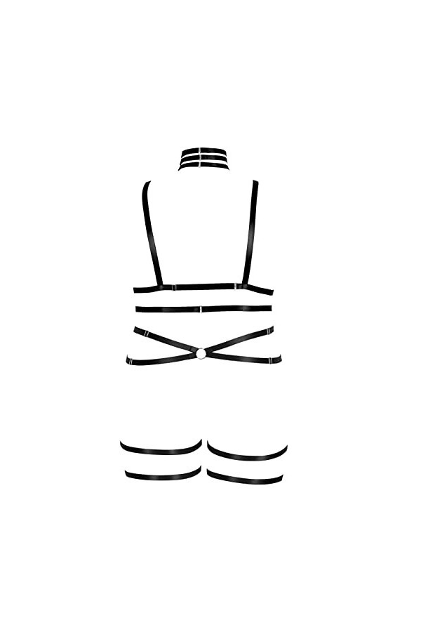 Ceinture de poitrine réglable pour femme - Grande taille - Harnais de corps - Porte-jarretelles - Soutien-gorge - Fête - Carn