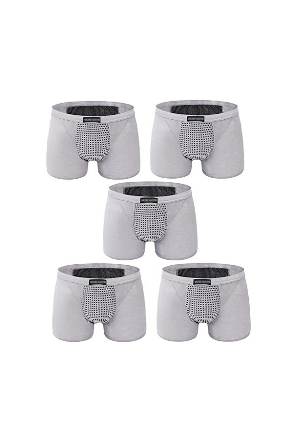 SXLLZSLC Paquet de 5 Respirant Caleçons Confort Hommes Pantalon Intérieur Dagrandissement, Thérapie Magnétique Soins de Sant