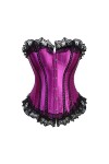 TTCI-RR Bustiers et Corsets Satin Satin Satin Bein-Brotte Corset et Bustier Bustier avec Garniture en Dentelle Stripegirl Str