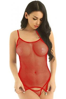 adqw Body Lingerie Sexy Femme Teddy Nightwear Robe Corset-Red_One_Size