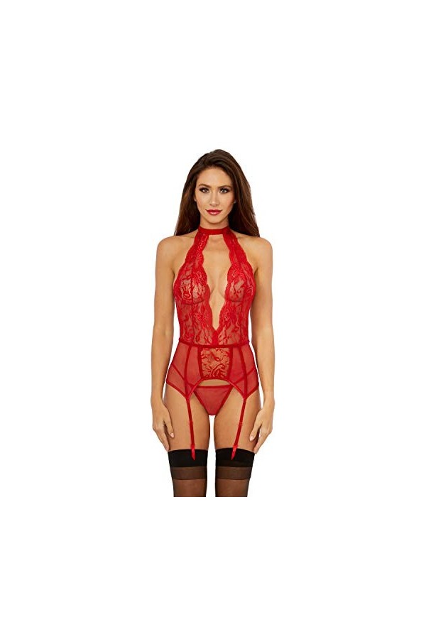 Bustier & G-String Dmd - OS - Rouge