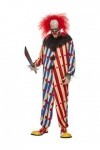 Smiffys Costume de clown effrayant, Homme, 63044XL, Rouge, XL-Size 46"-48"
