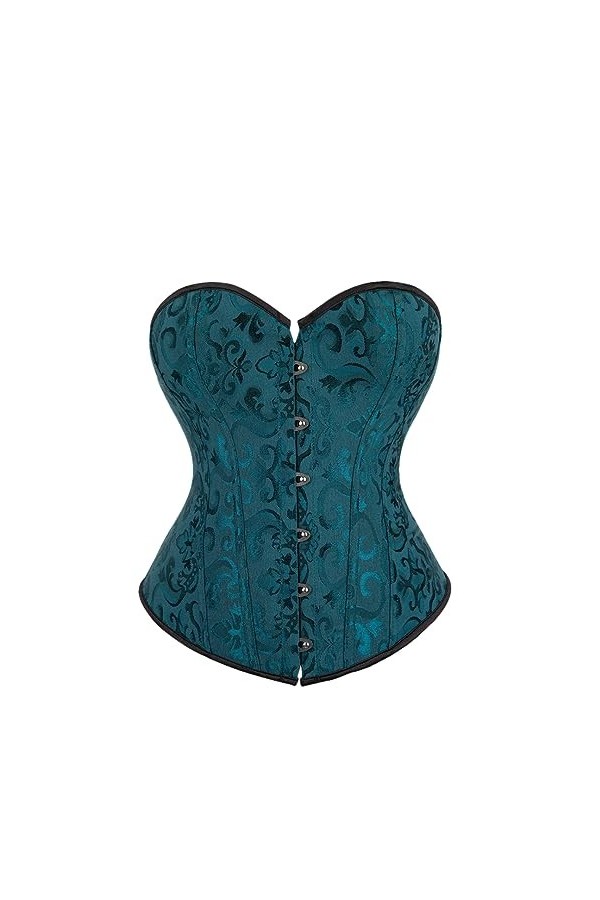 Rfmfkkg Femmes Sexy Jacquard Bustiers Et Corsets Lacets Body Shapewear Overbust Corset Tops, noirâtre EN8, 5XL