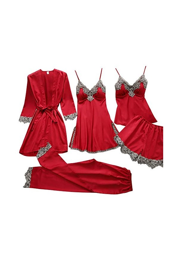 HUyydza Lingerie Sexy Femme - Dentelle Soutien-Gorge Nuisette Bretelles Reglables Ensembles De Pyjama Lingerie Costumes Hot O