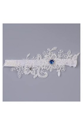 COLIFAS Dentelle Bleu Strass Mariage Jarretière Broderie Jarretières Florales Femmes Cuisse Anneau Jarretière De Jambe De Mar