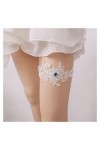 COLIFAS Dentelle Bleu Strass Mariage Jarretière Broderie Jarretières Florales Femmes Cuisse Anneau Jarretière De Jambe De Mar