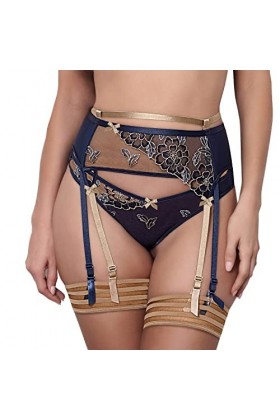 Axami Porte-Jarretelles Séduisant V-9332, Bleu Marine,L