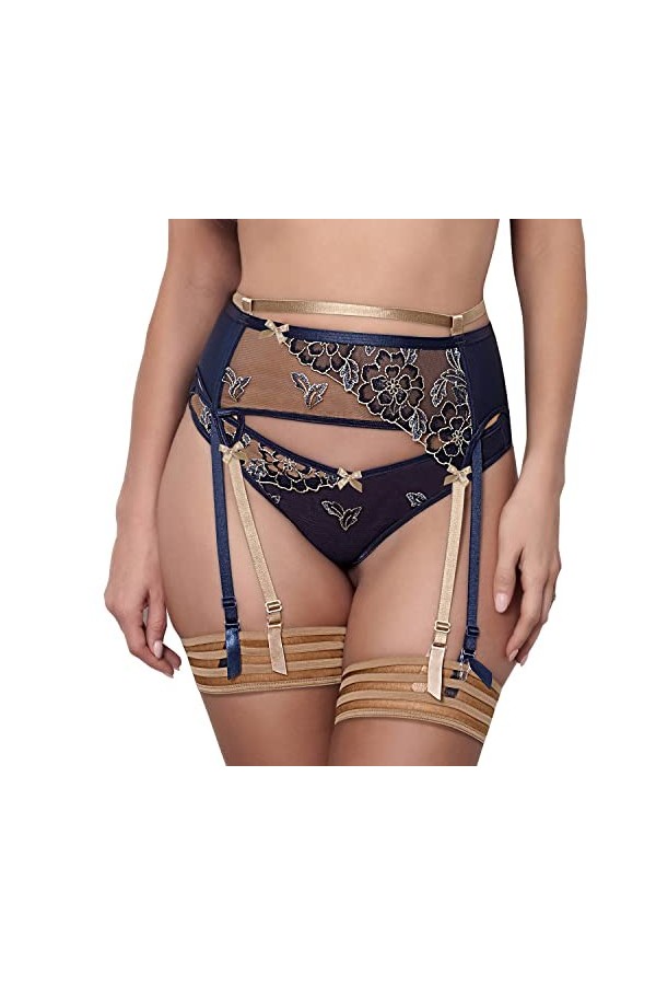 Axami Porte-Jarretelles Séduisant V-9332, Bleu Marine,L