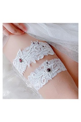 ZZSRJ Jarretière de Mariage 2 pièces Dentelle Sexy Mesdames Cuisine Color : F Dark Purple, Taille : One Size 