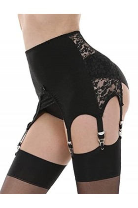 KLONKEE Porte-jarretelles sexy en dentelle avec 6 larges bretelles et clip en métal pour femme porte-jarretelles vendu sépar