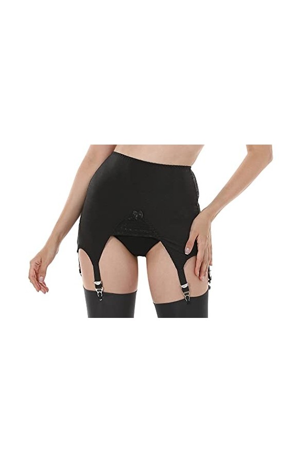 KLONKEE Porte-jarretelles sexy en dentelle avec 6 larges bretelles et clip en métal pour femme porte-jarretelles vendu sépar