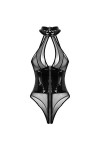 Ensembles De Lingerie Sexy Femmes High Cut String Justaucorps Body Catsuit One Piece Body Mesh Femme-Noir_L