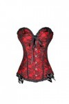 Rfmfkkg Corset sexy à lacets pour femme - Sans manches, 9002Rouge, S