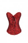 Rfmfkkg Corset sexy à lacets pour femme - Sans manches, 9002Rouge, S