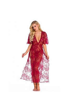 ZTIANEF Tissu en mailleSexy Lingerie col V Pyjama Haut Erotic Loungewear Bretelles Ensemble Deux pièces, Noir, XL