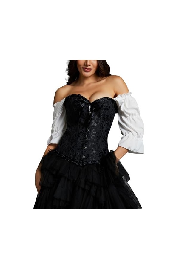 MISS MOLY Robe corset gothique en cuir synthétique pour femme, Noir , XXXXL