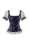 YATEAR Mode Dentelle Lingerie Bustier Jacquard Overbust Corset Une Épaule À Manches Courtes Corset Top Plus La Taille