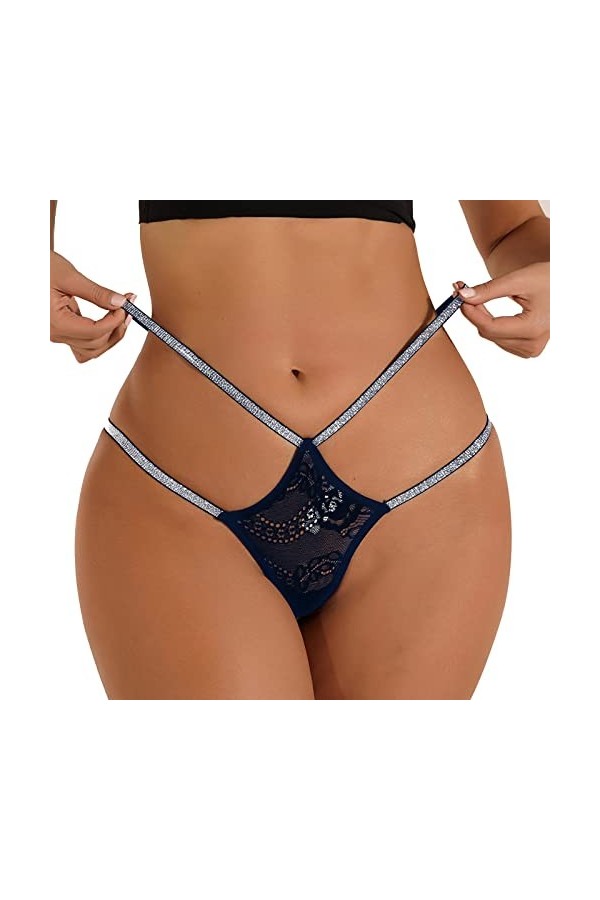 Strings et Tangas en Dentelle Femme String Sexy Grande Taille T Back String Thong Lingerie Confortable Dentelle Lingerie Sexy
