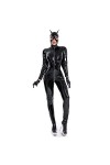 IQOAIJ Sexy Latex en Simili pour Femme Faux Cuir PU Body Catsuit Combinaison Cuir Verni Ouverte Jumpsuit Wet Look Clubwear,XL