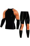 DDSP Vêtements en sous-vêtements Thermiques Séchage Rapide Thermo sous-vêtements Vêtements for Hommes Color : Orange Sets, S