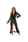 WDZOWU Robe Longue en Dentelle Sexy pour Femmes-Wine_XL