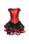 XUEFX Corset Femme Sexy Overbust Os en Acier Lignes De Dentelle Corsets Coupe Ajustée Vêtements Robe Color : Red, Size : M 