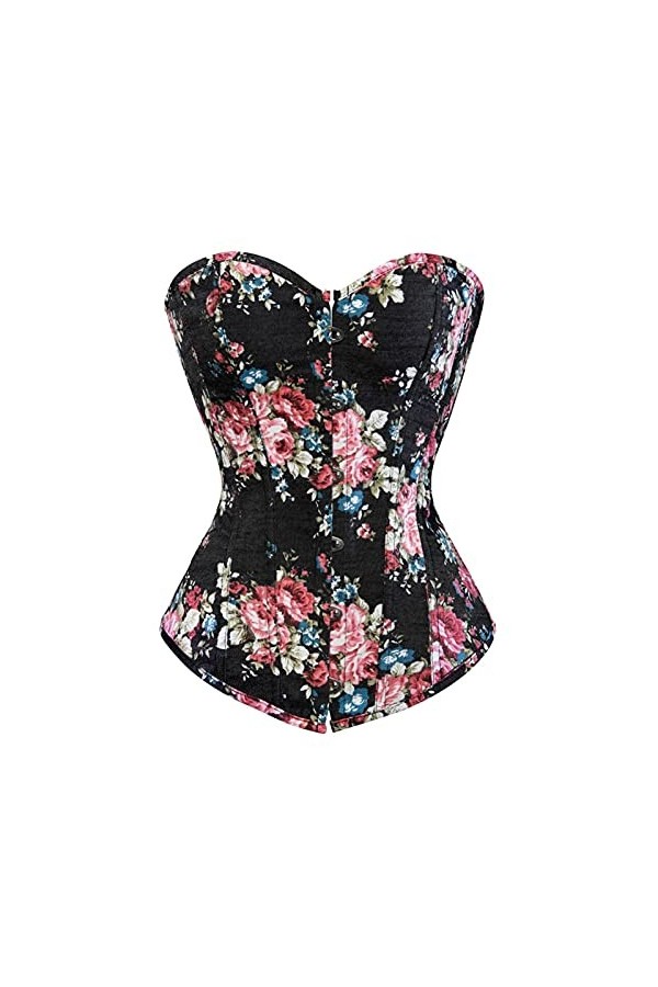 TTCI-RR Bustiers et Corsets Impression Florale Corset Gothique Corsage Denim Lingerie Sexy Corsage Corsage Corsage Corsets et
