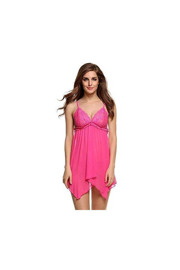 adqw Lingerie Sexy Femme Nuisettes Sexy Femme Femmes Sexy Érotique Populaire Profonde Col en V Sexy sous-Vêtements Dentelle C