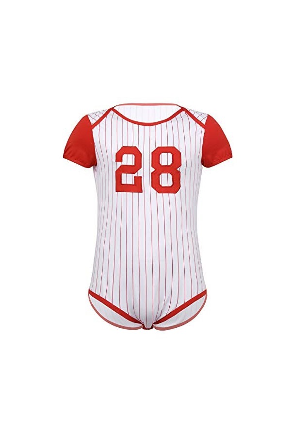 CHENZHANMAOYI Pyjama bébé Diaper Lovers Costume Hommes Une Seule pièce à Manches Courtes Pressée Crotch Baseball Themed Bodys