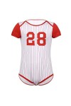 CHENZHANMAOYI Pyjama bébé Diaper Lovers Costume Hommes Une Seule pièce à Manches Courtes Pressée Crotch Baseball Themed Bodys