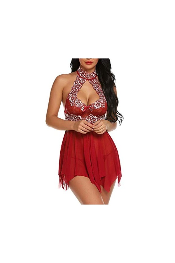 Lingerie Sexy Homme Vêtements Techniques Et Spéciaux Tentation Sexy De Costume Rouge Net Lingerie Sexy@XXL_Red