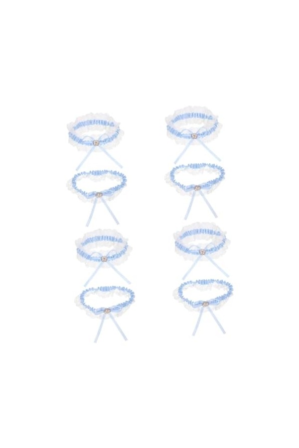 GALPADA 4 Ensembles Porte-Jarretelles Jardin pour Les Mariages Jarretière Blanche Kits De Macramé Floral Jarretelles De Maria