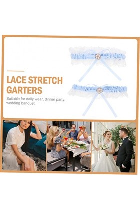 GALPADA 4 Ensembles Porte-Jarretelles Jardin pour Les Mariages Jarretière Blanche Kits De Macramé Floral Jarretelles De Maria