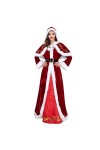 Kirdume Mme Santa Claus, Robe Rouge Velours Noël Femme, Costumes Robe Longue Fantaisie Fête Cosplay Noël Pour Dames, Noël Rob