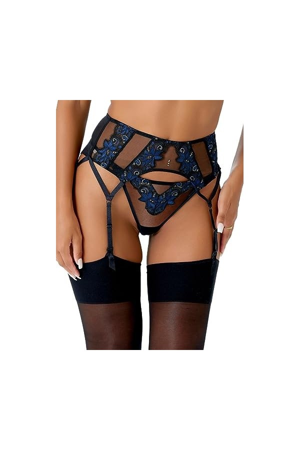 Gossard VIP Rapture Porte-jarretelles Taille haute Transparent Lingerie Noir, noir, Small