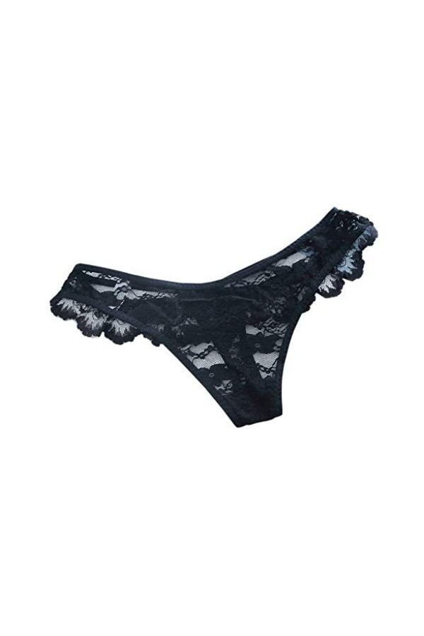 YiyiLai Femme sous-vêtement Sexy Dentelle Lingerie Invsible Transparent G-String Culotte Uni Bleu