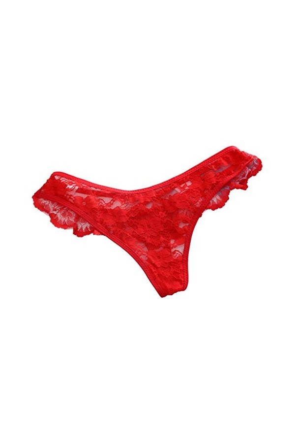YiyiLai Femme sous-vêtement Sexy Dentelle Lingerie Invsible Transparent G-String Culotte Uni Bleu