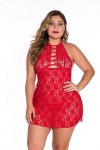 ZTIANEF Ouvrir lentrejambeSexy Back Crossover Lingerie romade érotique Tout-en-Un Pyjama, Rouge, 4XL