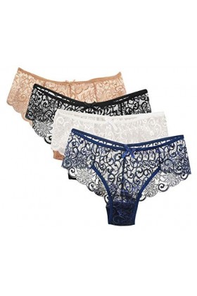 FEOYA-Culotte Sexy Femme en Dentelle Ajourée Stretch Slip Culotte sous-vêtements Culotte Translucide Mode sous-vêtements Paqu