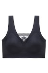 Necalisi Soutien Gorge Femme Noir+Jaune Clair Femme Soutien Gorge Sport Maintien Extreme Grande Taille Brassière sans Armatur