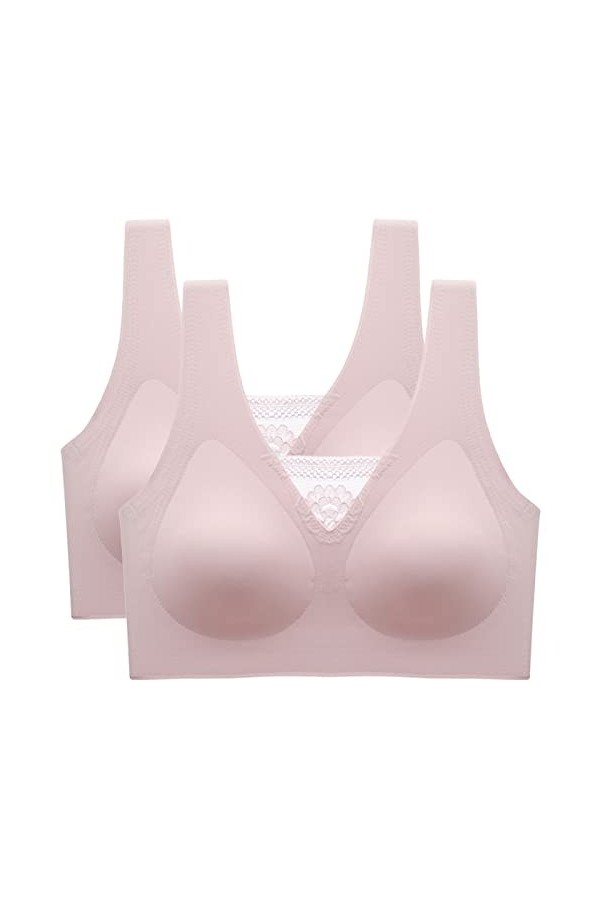 Necalisi Soutien Gorge Femme Noir+Jaune Clair Femme Soutien Gorge Sport Maintien Extreme Grande Taille Brassière sans Armatur