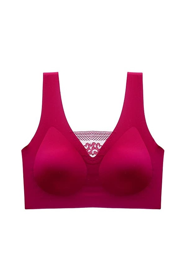 Necalisi Soutien Gorge Femme Noir+Jaune Clair Femme Soutien Gorge Sport Maintien Extreme Grande Taille Brassière sans Armatur