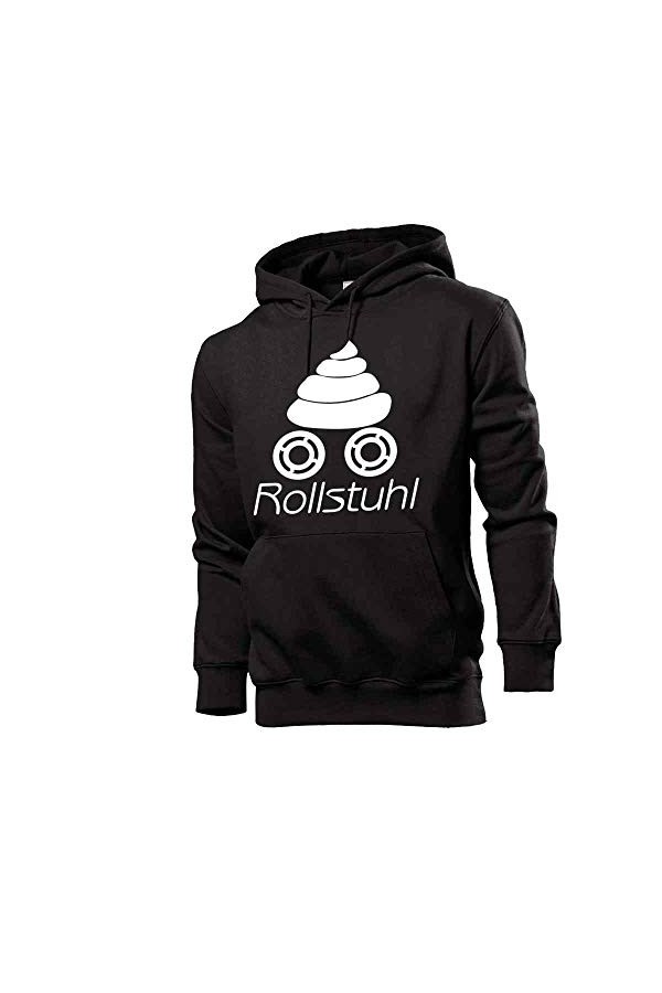 Generisch Sweat à capuche pour fauteuil roulant – Une chaise sur roues pour homme, Gris foncé chiné., M