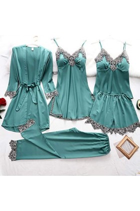 HUyydza Lingerie erothique Femme - Body Damen Sexy Dessous Spitze Nuisette Bretelles Reglables Pyjamas en Satin Une Pièces Ba