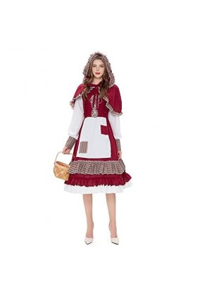 COSDREAMER Robe de pèlerin pour femme – Costume colonial – Robe de soubrette – Taille L