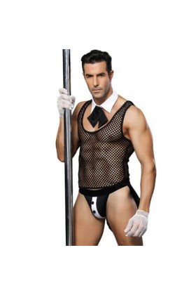 JPXJGT Hommes Mankini sous-vêtements Lingerie Cosplay Elasticité Bar Borat Jeu de rôle Culotte érotique Clubwear Color:Black,