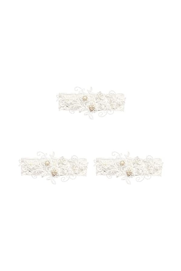ifundom 3 Pièces Accessoires Jarretière De Mariée Femmes Broderie Jarretière Blanche Manquer Dentelle