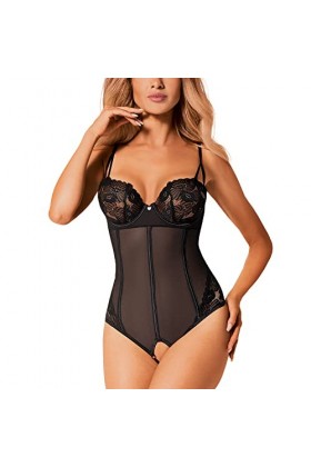 Obsessive Body Sexy Serena Love Teddy, Noir,M-L