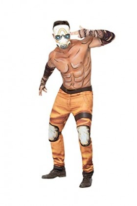 Borderlands Psycho Costume - Trousers, Belt, Arm Cuffs, Knee Pads & Mask - L